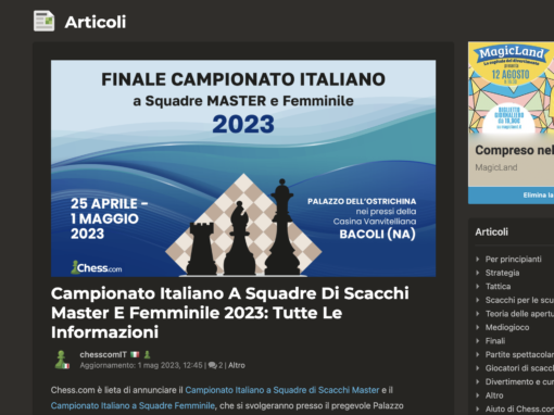 Design per Campionati italiani di Scacchi Chess.com 2023
